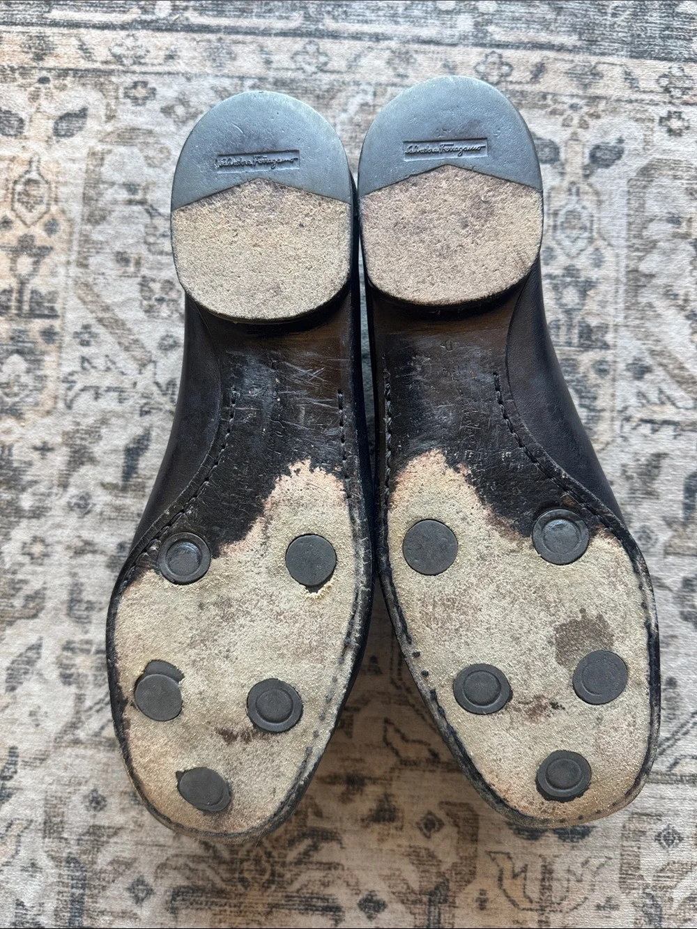 Salvatore Ferragamo Leather Bit Moccasins Men's Size 8.5 Black Quiet Luxury